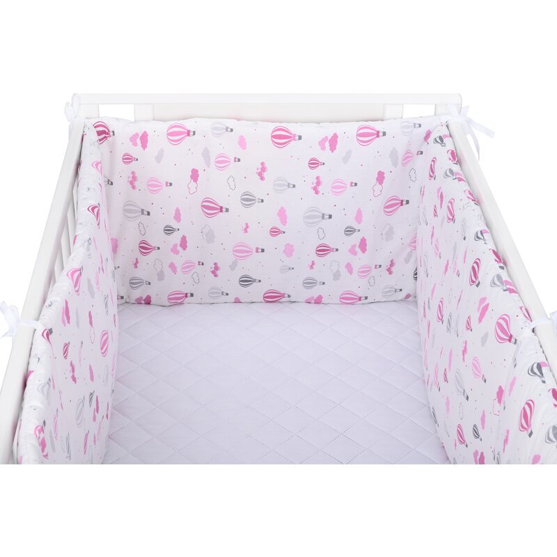 Babyneeds - Set aparatori pat, 120x60 cm, Baloane, Roz image 3