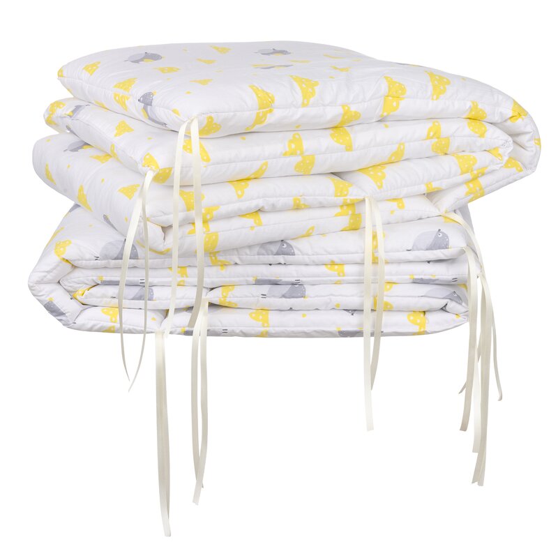 BabyNeeds - Set aparatori pat, 120x60 cm, Vrabiute, Gri-Galben