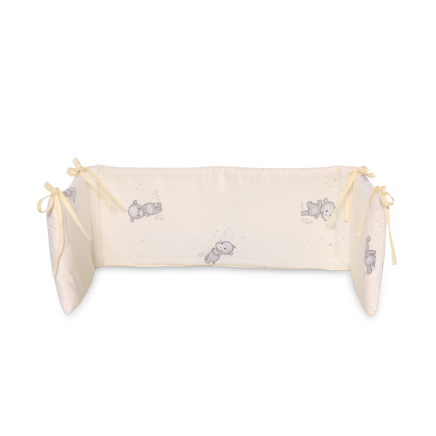 Laterala mare pentru patut LORELLI ranforce, Happy Hippo Beige