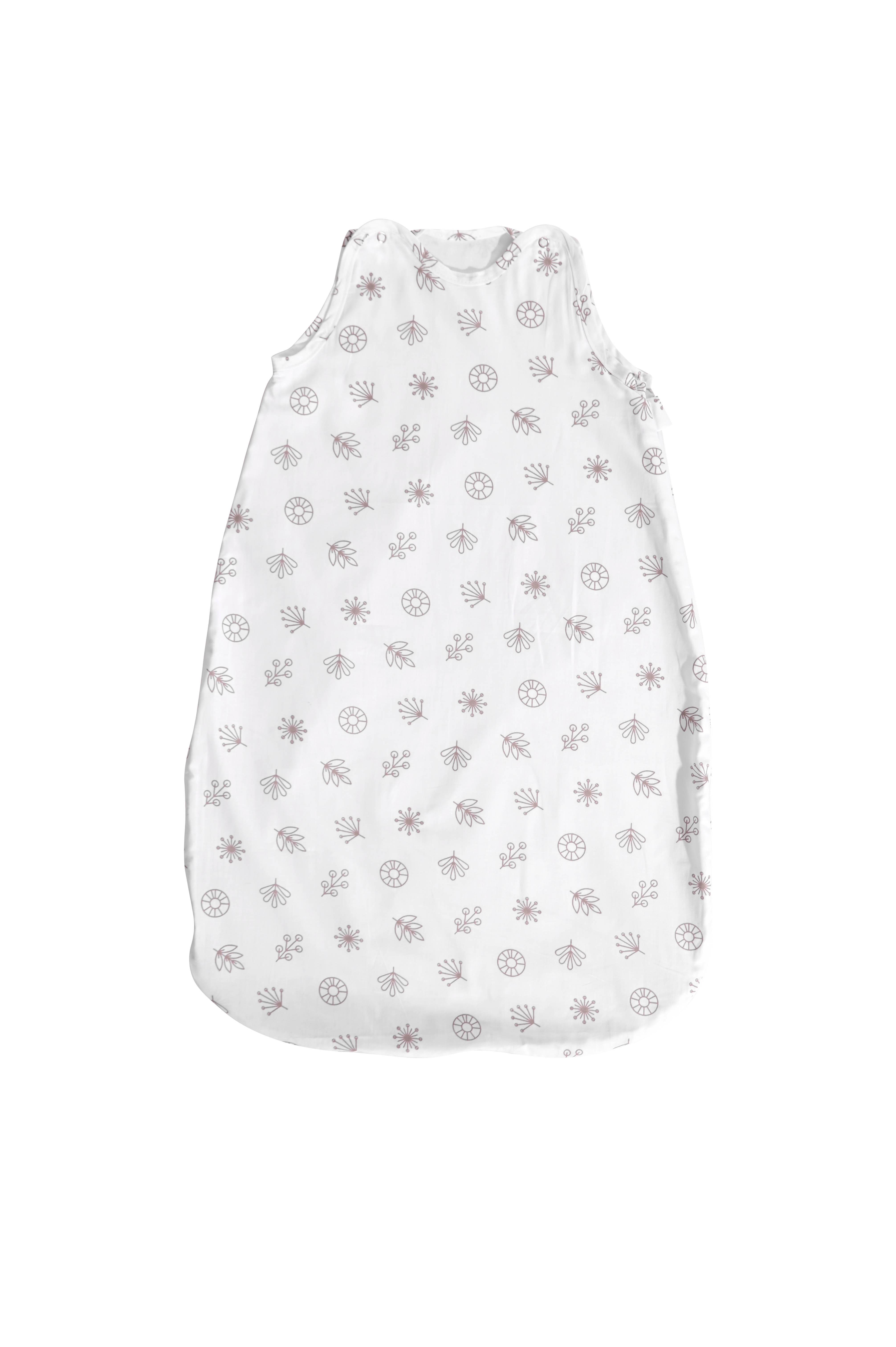 Sac de dormit de vara 85 cm, White Abstract Leaves 