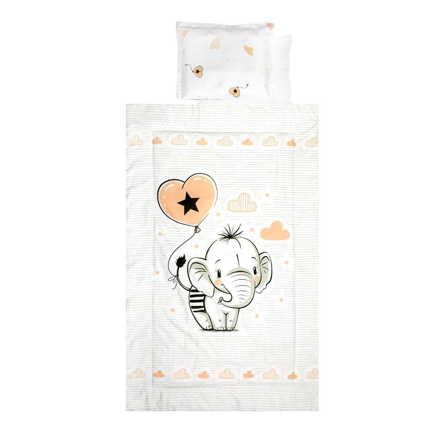 Set lenjerie pat 4 piese, bumbac ranforce, Grey Elephant