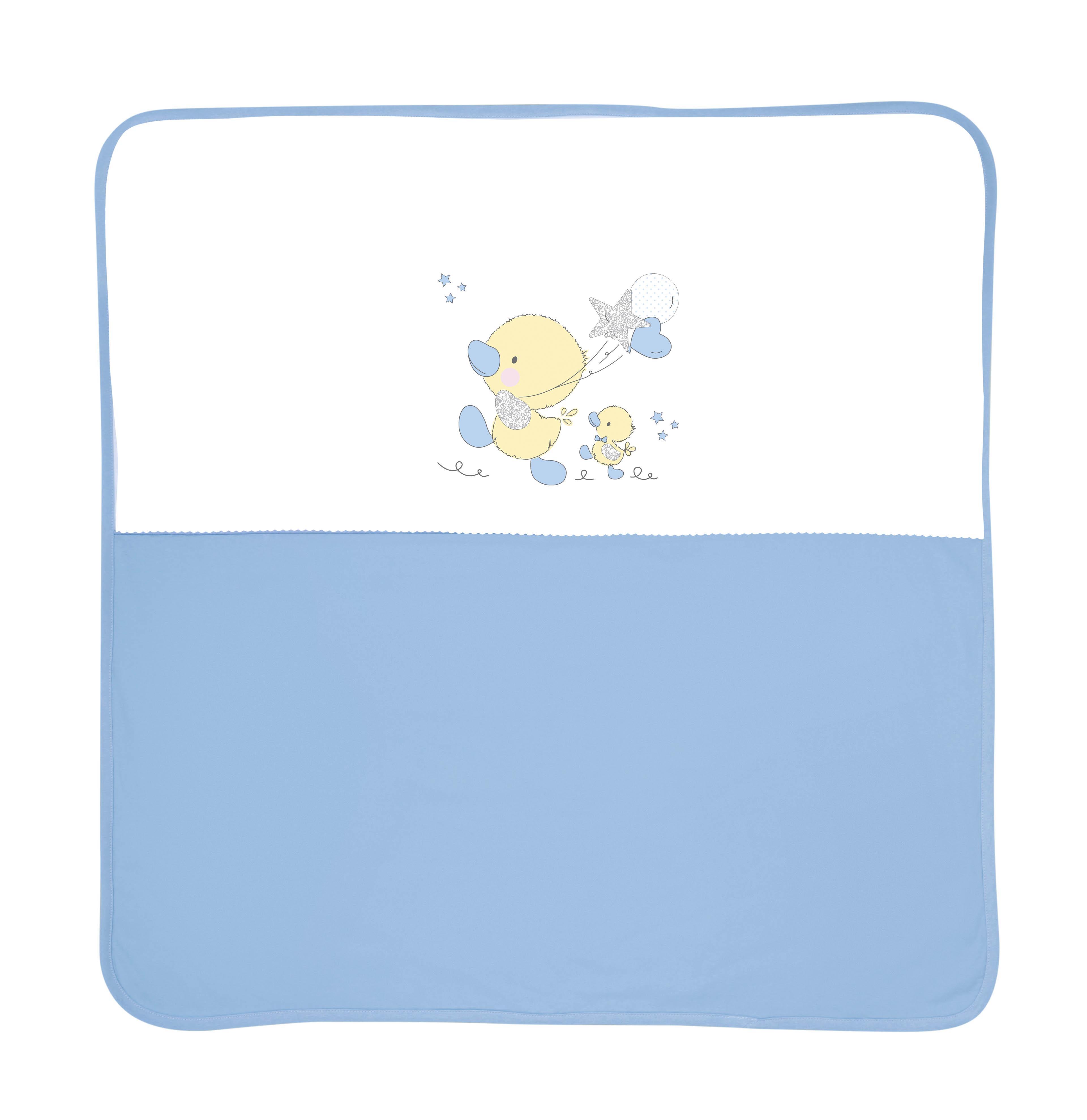 Patura bumbac bebe, ZA ZA, 90x90 cm, Blue
