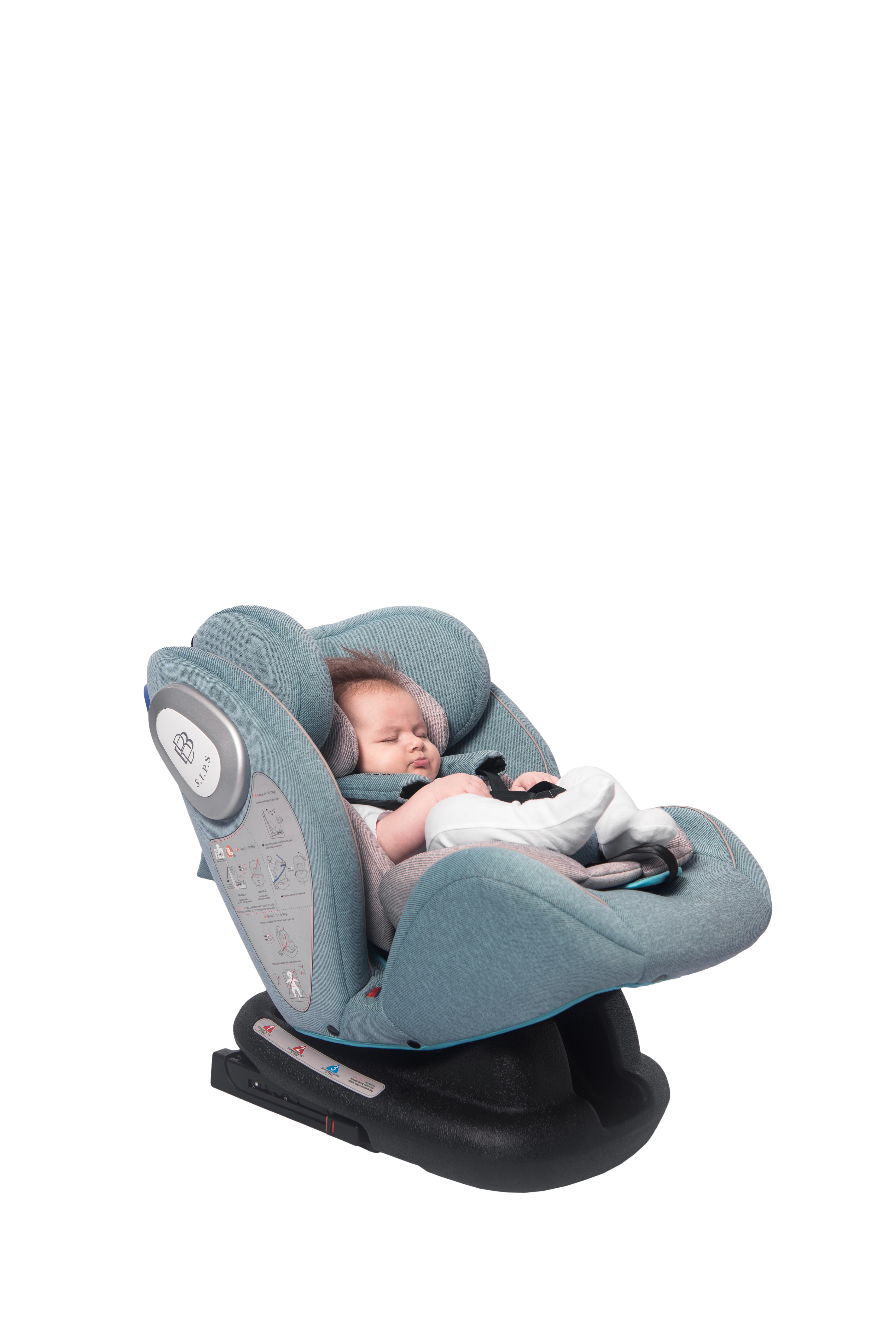 Scaun auto CORSICA Isofix, Black & Green Stars image 3