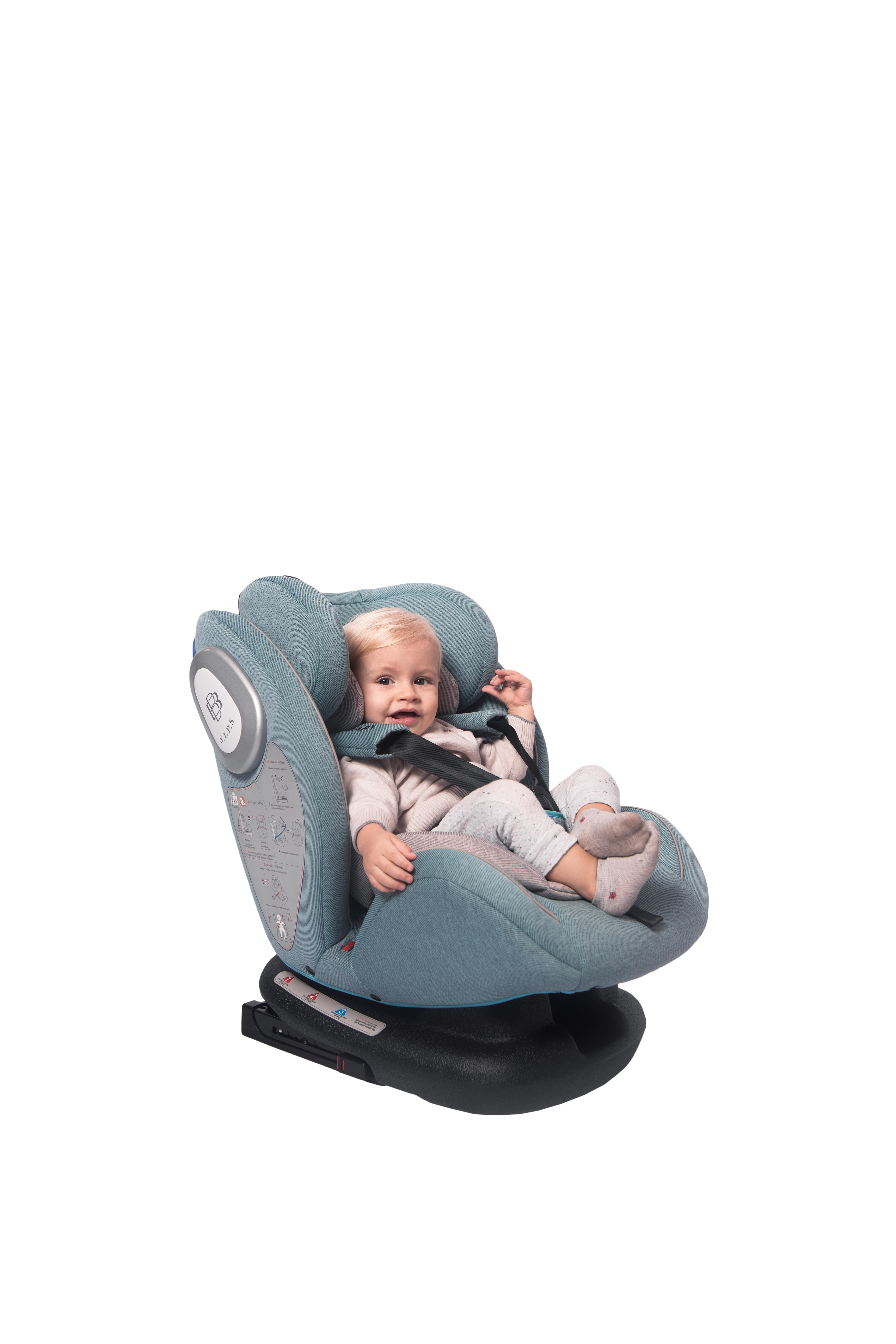 Scaun auto CORSICA Isofix, Black & Green Stars image 5