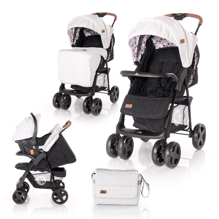 Carucior Set  Ines, cos auto inclus, Grey & Black