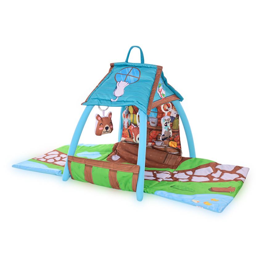 Saltea de activitate tip casuta, Little House, 113x56x53 cm, multicolor