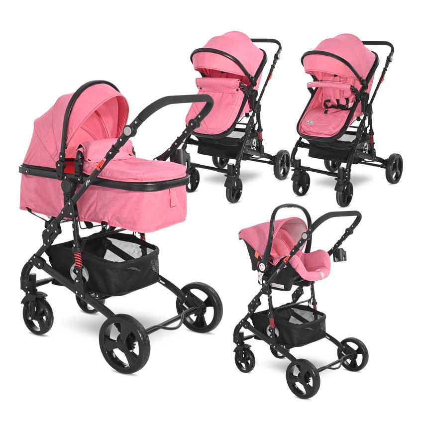 Carucior Set Alba Classic, cos auto inclus, Candy Pink image 9