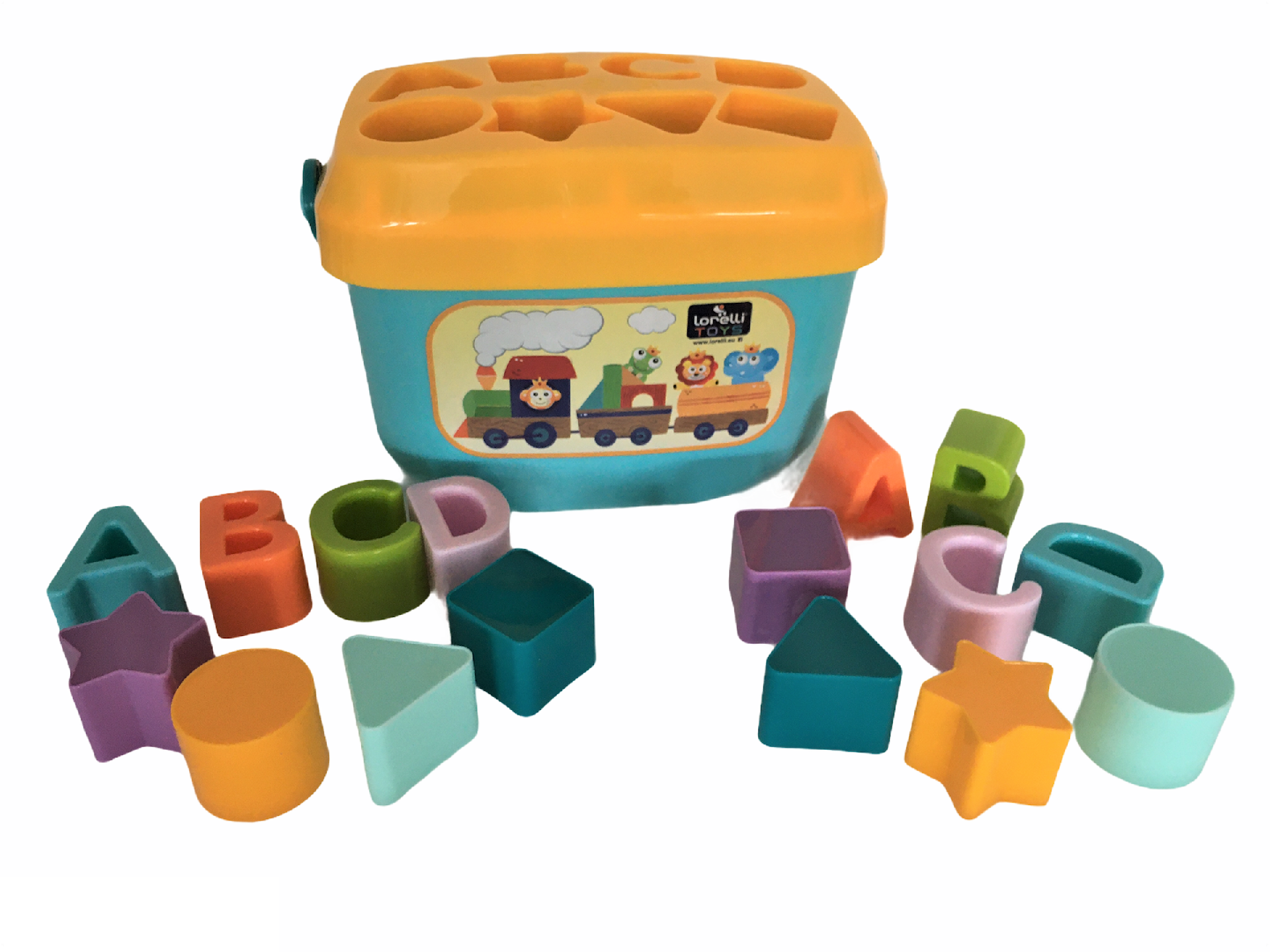 Set jucarii cuburi de construit, 16 piese, diferite forme si culori, 18 luni+, multicolor image 2