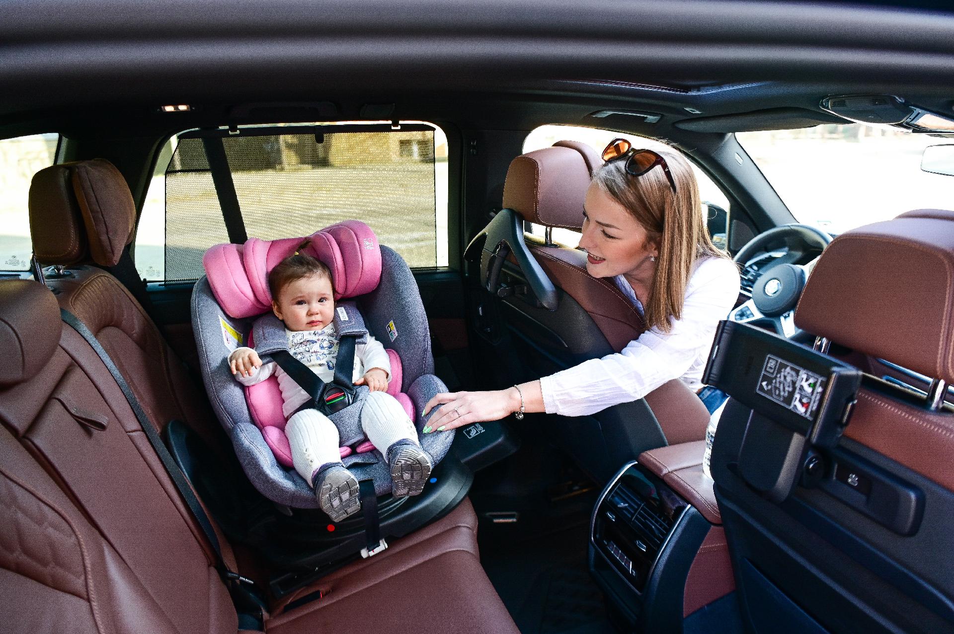 Scaun auto, Proxima, I-Size, Isofix, rotativ, 40-105 cm, Pink & Grey image 2