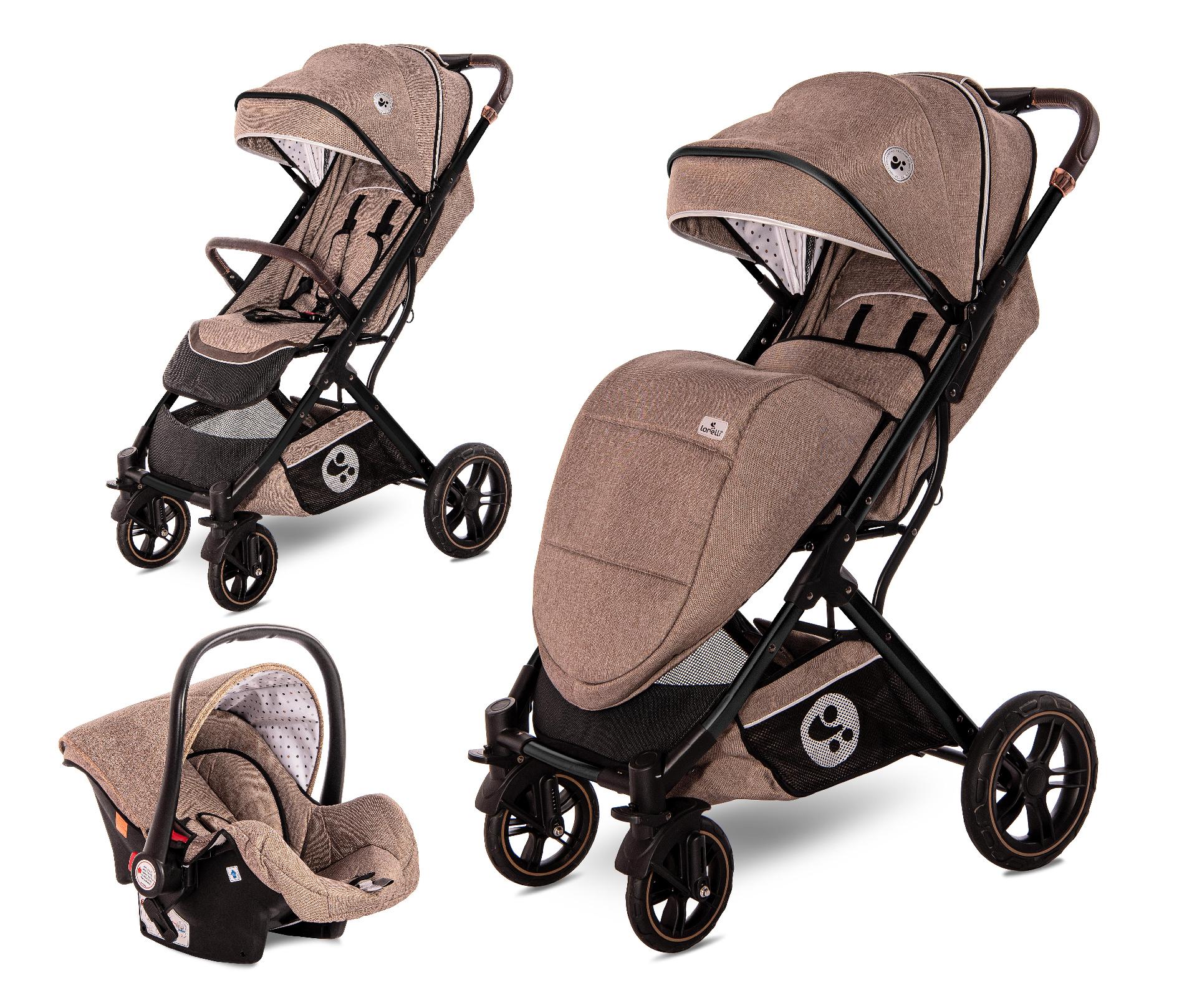 Carucior Set, Storm, pana la 22 kg, cos auto inclus, cadru aluminiu, Pearl Beige image 7