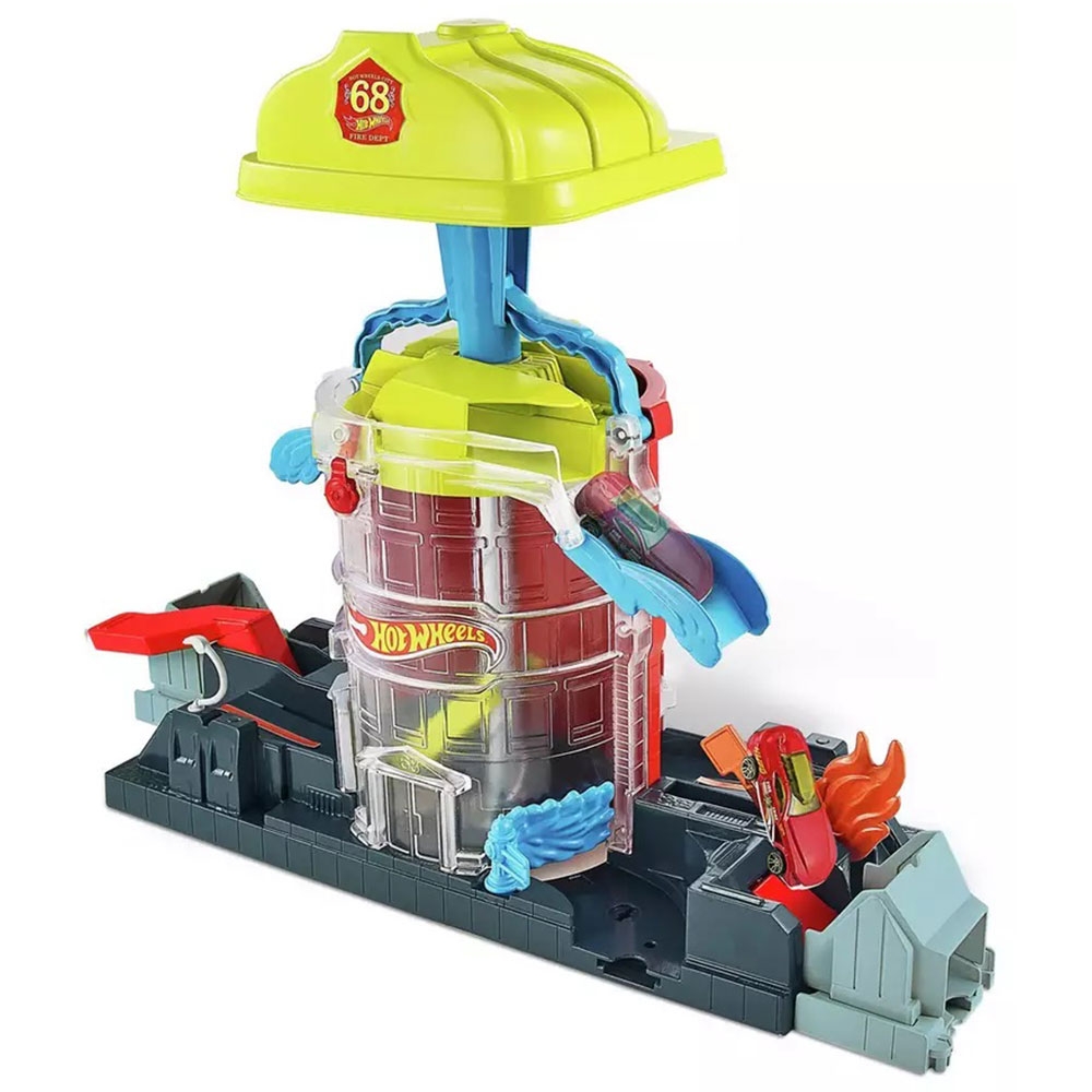 Pista de masini Hot Wheels by Mattel City Fire House Rescue cu 1 masinuta image 1