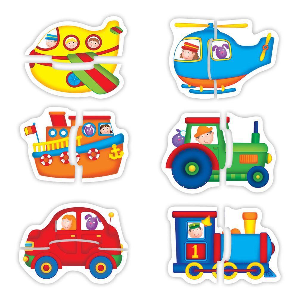 Baby Puzzles: Set de 6 puzzle-uri Transport (2 piese) image 1
