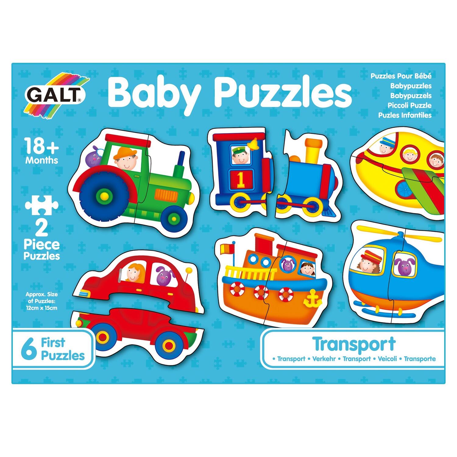 Baby Puzzles: Set de 6 puzzle-uri Transport (2 piese) image 3