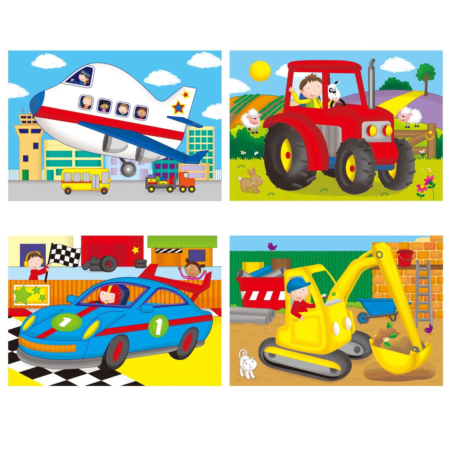 Set 4 puzzle-uri Vehicule (4, 6, 8, 12 piese) image 3