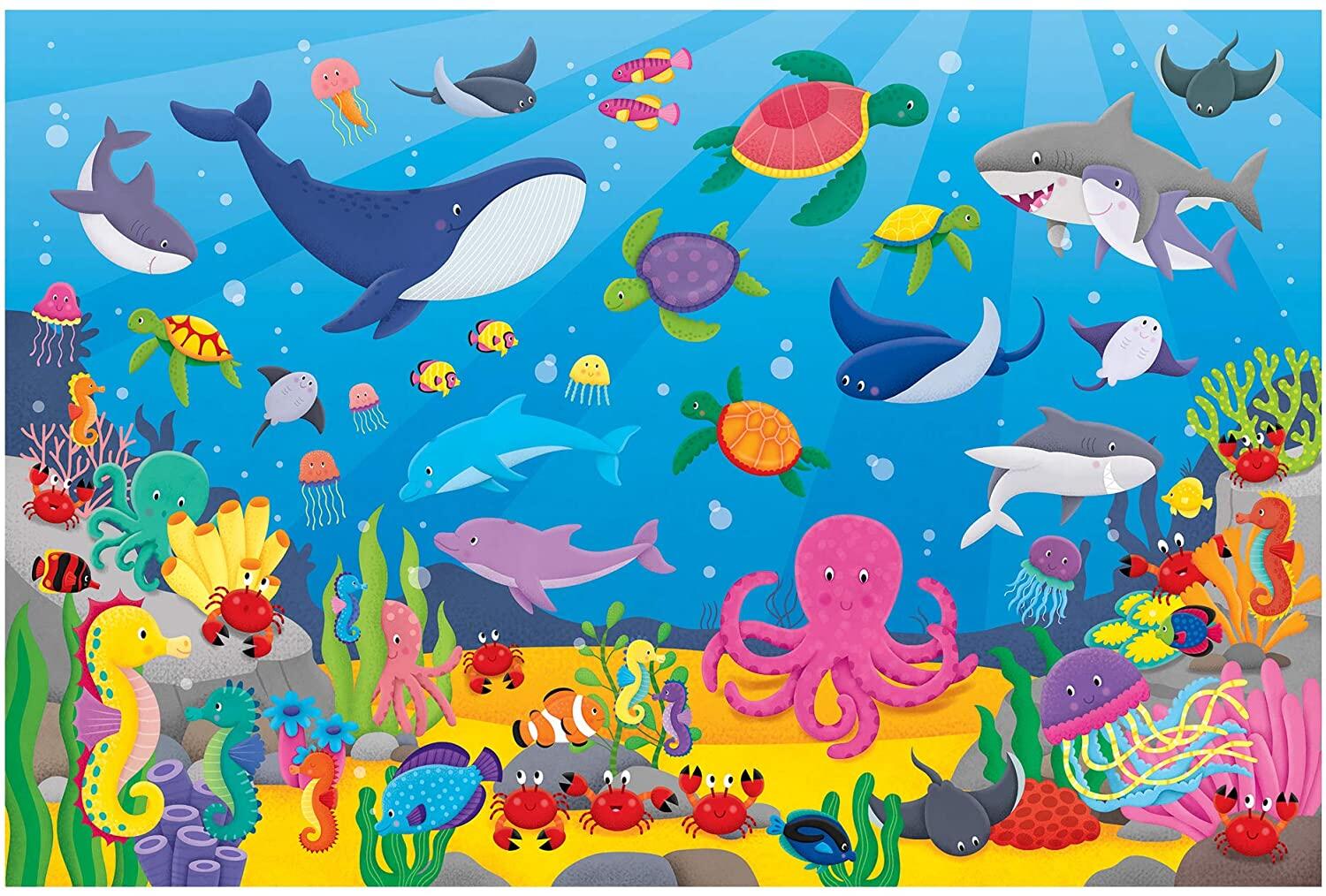 Puzzle Podea: Numaram animalute marine (30 piese) image 1