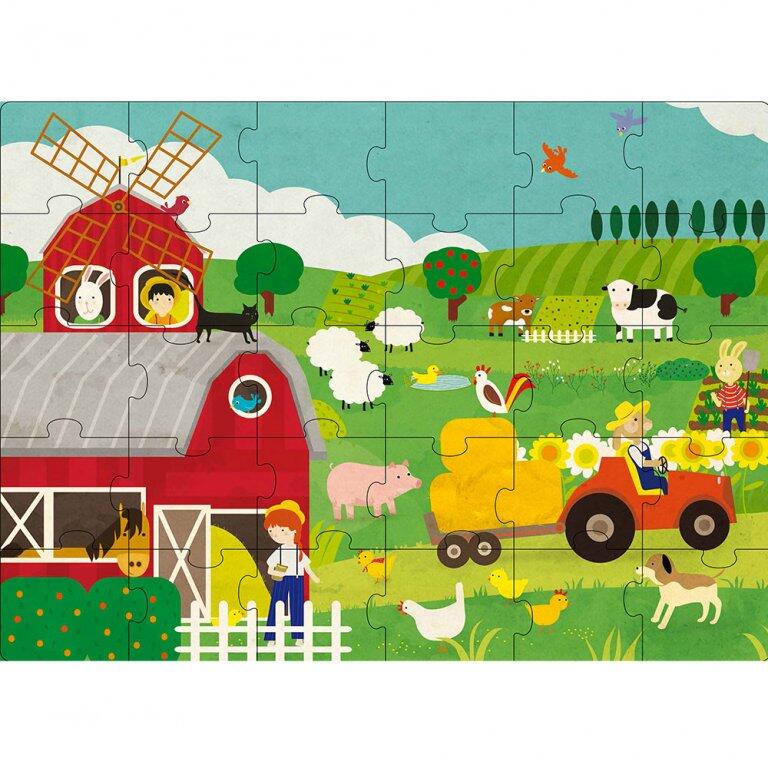 Puzzle (30 piese) cu carte - Ferma image 2