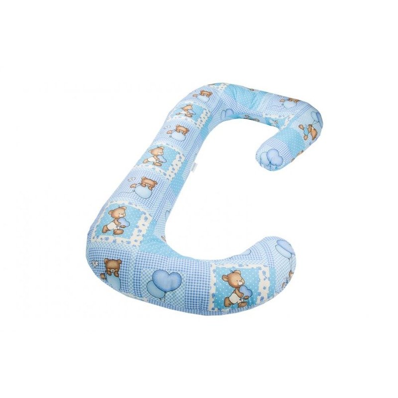 BabyNeeds - Perna 3 in 1 pentru gravide si bebelusi Soft, Cu husa din bumbac, Ursuleti albastri image 1