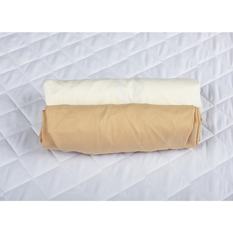 BabyNeeds - Set 2 cearceafuri cu elastic 120x60 cm, Cappuccino+Crem image 1