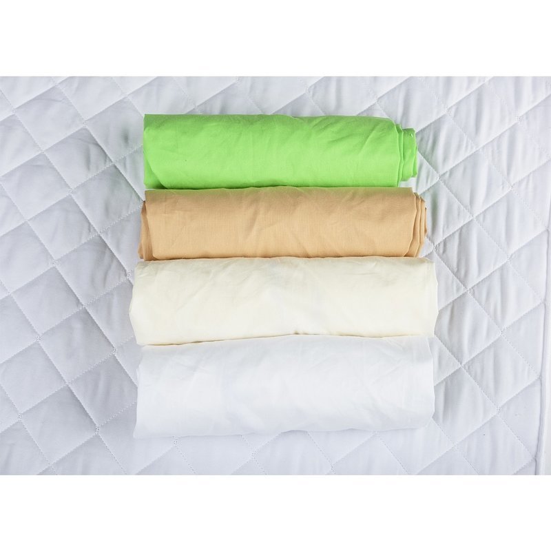 BabyNeeds - Set 4 cearceafuri cu elastic 140x70 cm, Cappuccino+Crem+Alb+Verde