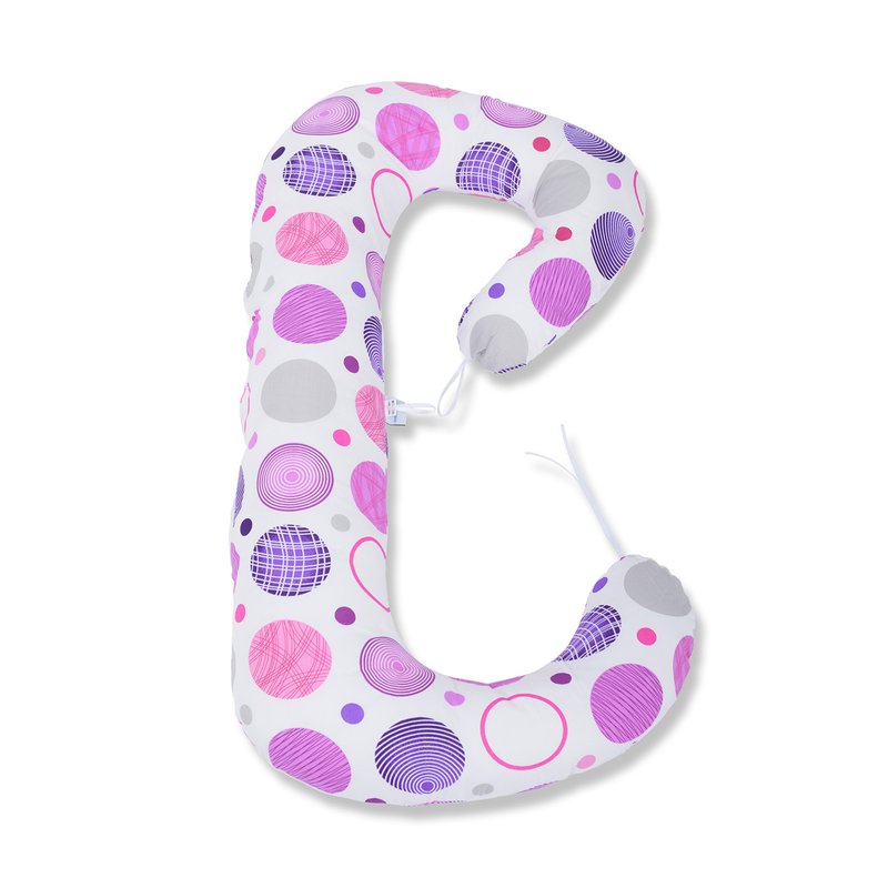 BabyNeeds - Perna 3 in 1 pentru gravide si bebelusi Soft Plus, Cu husa detasabila din bumbac, Cerculete mov image 2