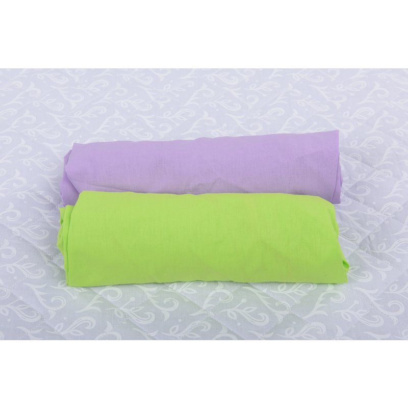 BabyNeeds - Set 2 cearceafuri cu elastic 120x60 cm, Lila+Verde image 1