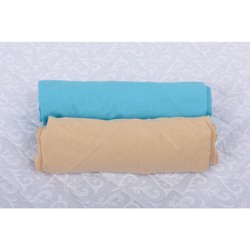 BabyNeeds - Set 2 cearceafuri cu elastic 120x60 cm, Bleu+Cappuccino image 1