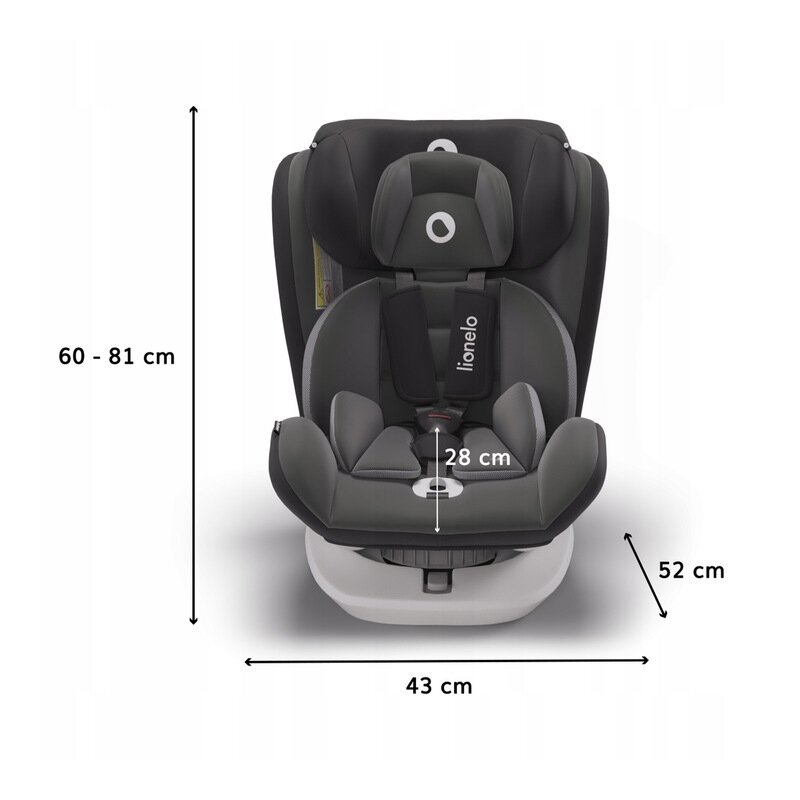 Lionelo - Scaun auto Bastiaan Pozitie de somn, Rotire 360 grade, 0-36 Kg, cu Isofix, Gri image 2