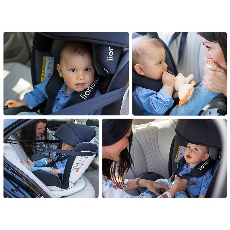 Lionelo - Scaun auto Bastiaan Pozitie de somn, Rotire 360 grade, 0-36 Kg, cu Isofix, Gri image 32