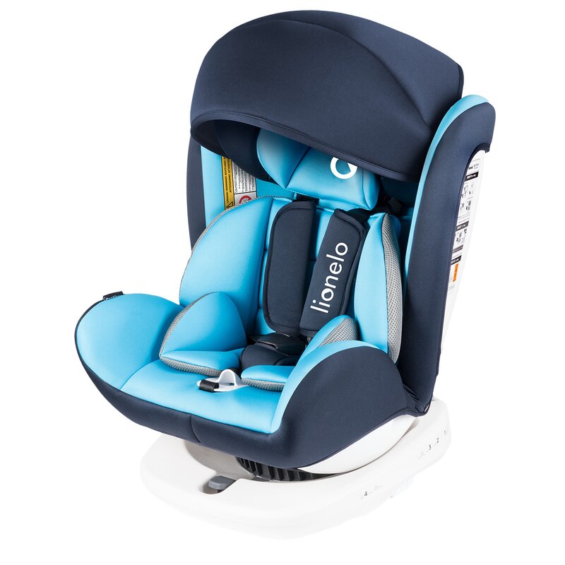 Lionelo - Scaun auto Bastiaan Pozitie de somn, Rotire 360 grade, 0-36 Kg, cu Isofix, Albastru