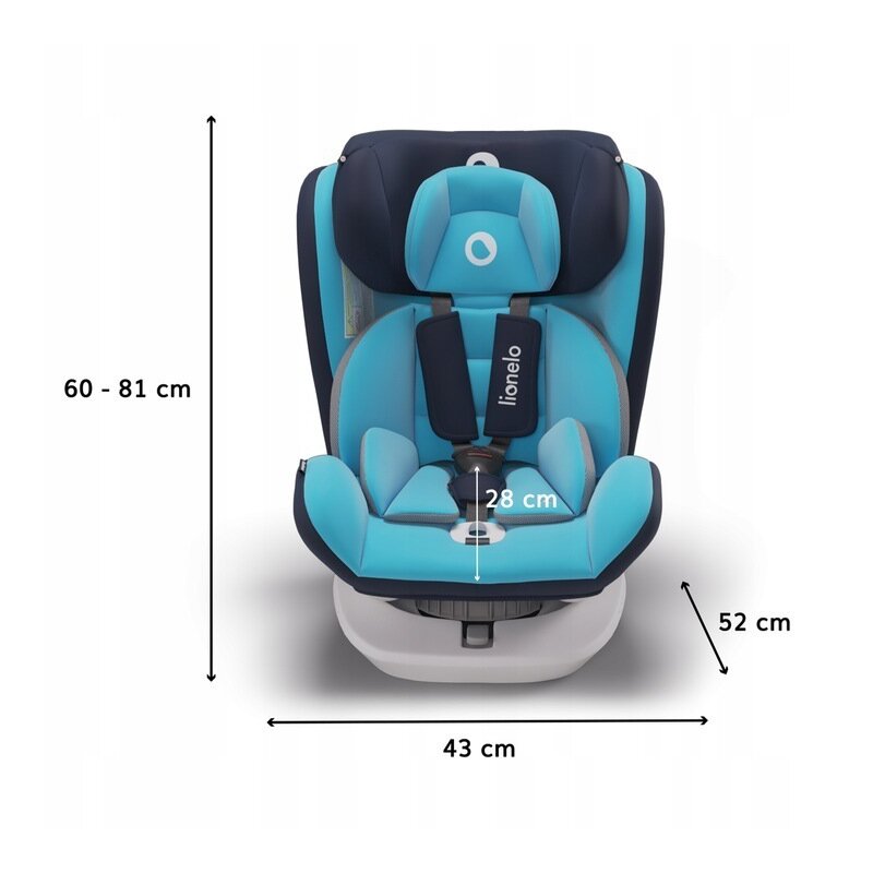 Lionelo - Scaun auto Bastiaan Pozitie de somn, Rotire 360 grade, 0-36 Kg, cu Isofix, Albastru image 2