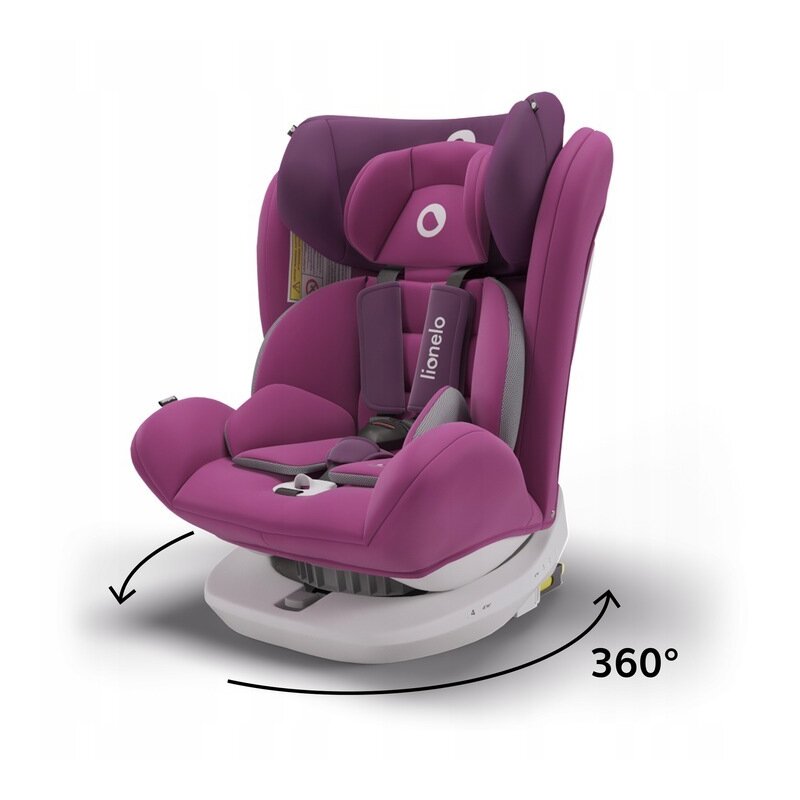 Lionelo - Scaun auto Bastiaan Pozitie de somn, Rotire 360 grade, 0-36 Kg, cu Isofix, Violet image 4