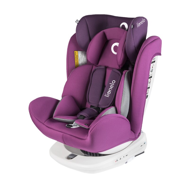 Lionelo - Scaun auto Bastiaan Pozitie de somn, Rotire 360 grade, 0-36 Kg, cu Isofix, Violet image 6