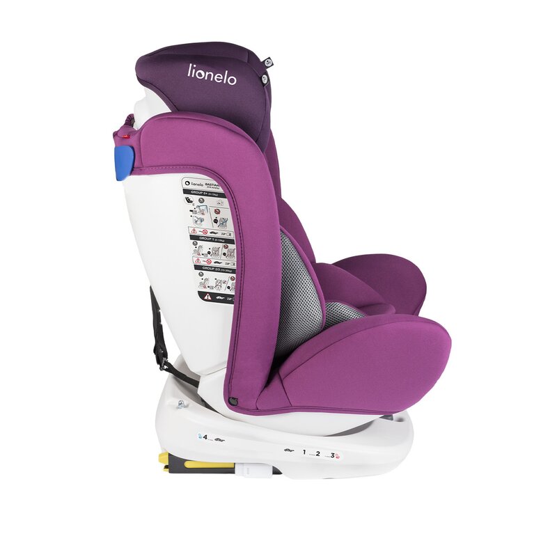 Lionelo - Scaun auto Bastiaan Pozitie de somn, Rotire 360 grade, 0-36 Kg, cu Isofix, Violet image 8