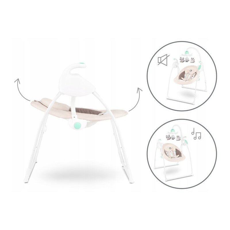 Lionelo - Balansoar Robin Electric, Cu melodii, 68x68 cm, Bej image 10
