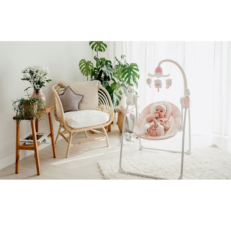 Lionelo - Balansoar Robin Electric, Cu melodii, 68x68 cm, Bej image 18