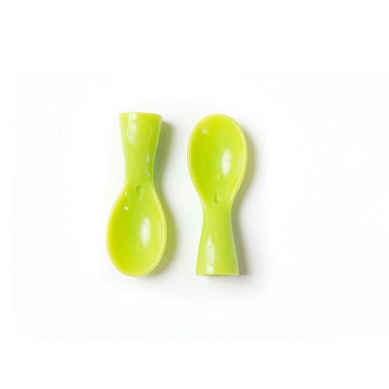 Petite&Mars - Set 2 lingurite cu infiletare pentru pungile Papoo Verde image 2