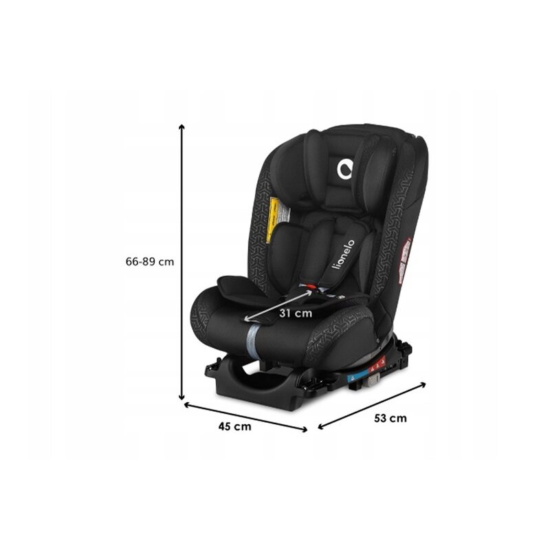 Lionelo - Scaun auto Sander Spatar reglabil, Pozitie de somn, 0-36 Kg, cu Isofix, Negru image 2