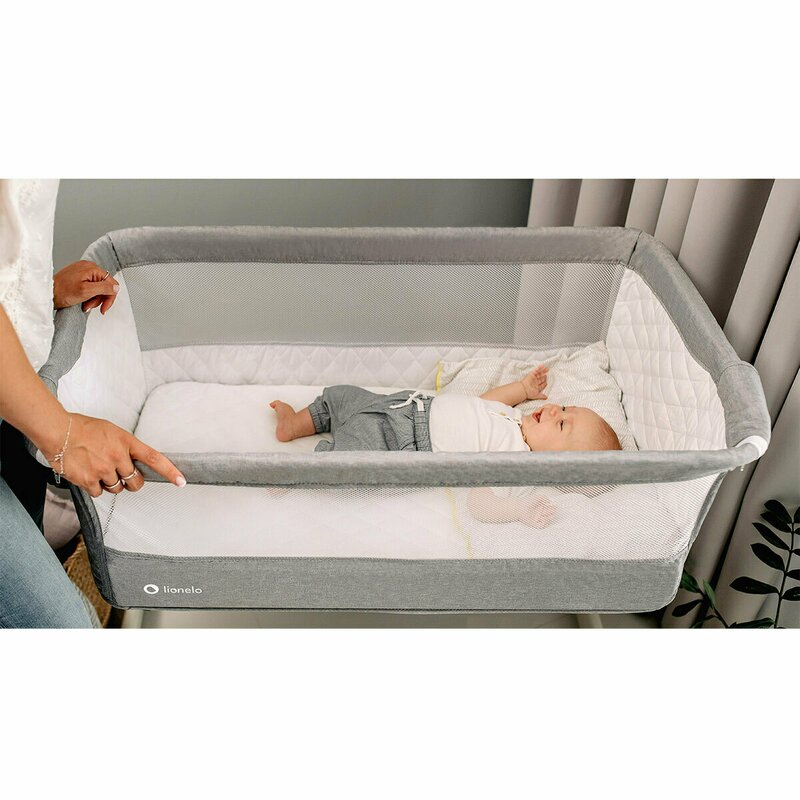 Lionelo - Patut co-sleeper Theo Dark 2 in 1, 90x50 cm, Gri image 23