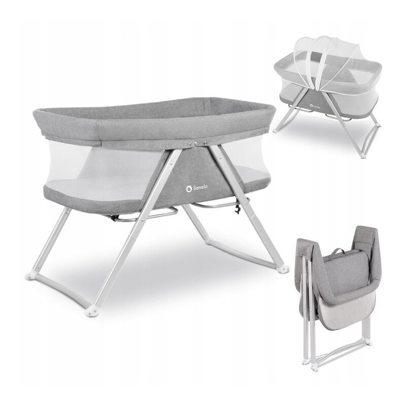 Lionelo - Patut co-sleeper Vera Cu sistem de leganare din Aluminiu, Otel, 90x50 cm, Gri image 1