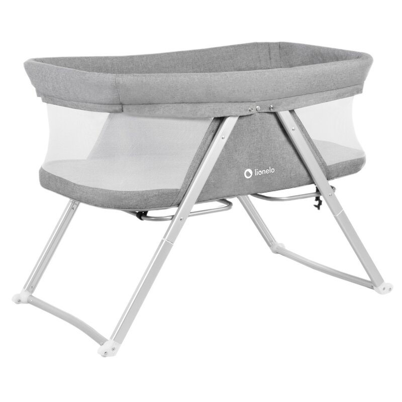 Lionelo - Patut co-sleeper Vera Cu sistem de leganare din Aluminiu, Otel, 90x50 cm, Gri image 3