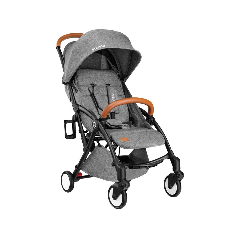Lionelo - Carucior sport Julie, De la nastere, Cu accesorii, Cadru din aluminiu, 0-15 kg, Grey