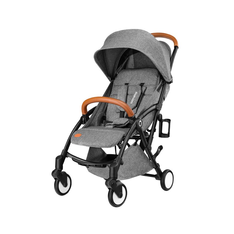 Lionelo - Carucior sport Julie, De la nastere, Cu accesorii, Cadru din aluminiu, 0-15 kg, Grey image 4