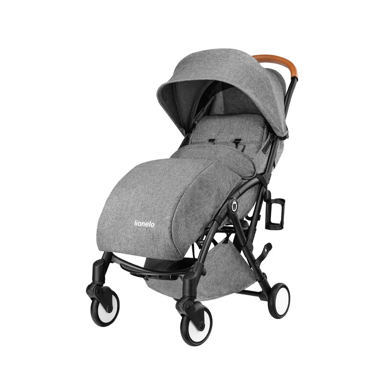 Lionelo - Carucior sport Julie, De la nastere, Cu accesorii, Cadru din aluminiu, 0-15 kg, Grey image 8
