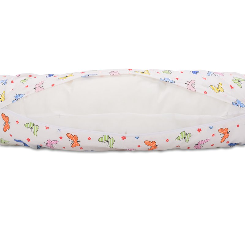 BabyNeeds - Perna 3 in 1 pentru gravide si bebelusi Soft Plus, Cu husa detasabila din bumbac, Fluturasi, Multicolor image 3