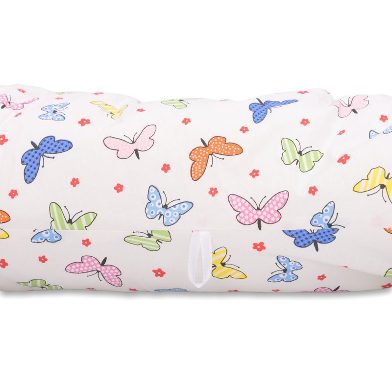 BabyNeeds - Perna 3 in 1 pentru gravide si bebelusi Soft Plus, Cu husa detasabila din bumbac, Fluturasi, Multicolor image 4