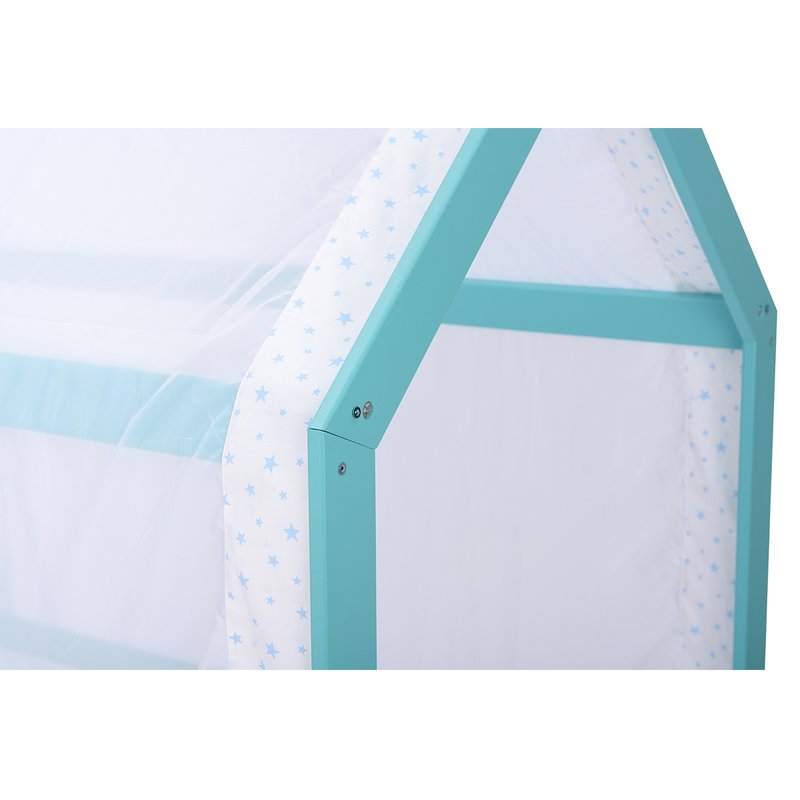 BabyNeeds - Patut din lemn Casuta 160x80 cm, Mint image 14