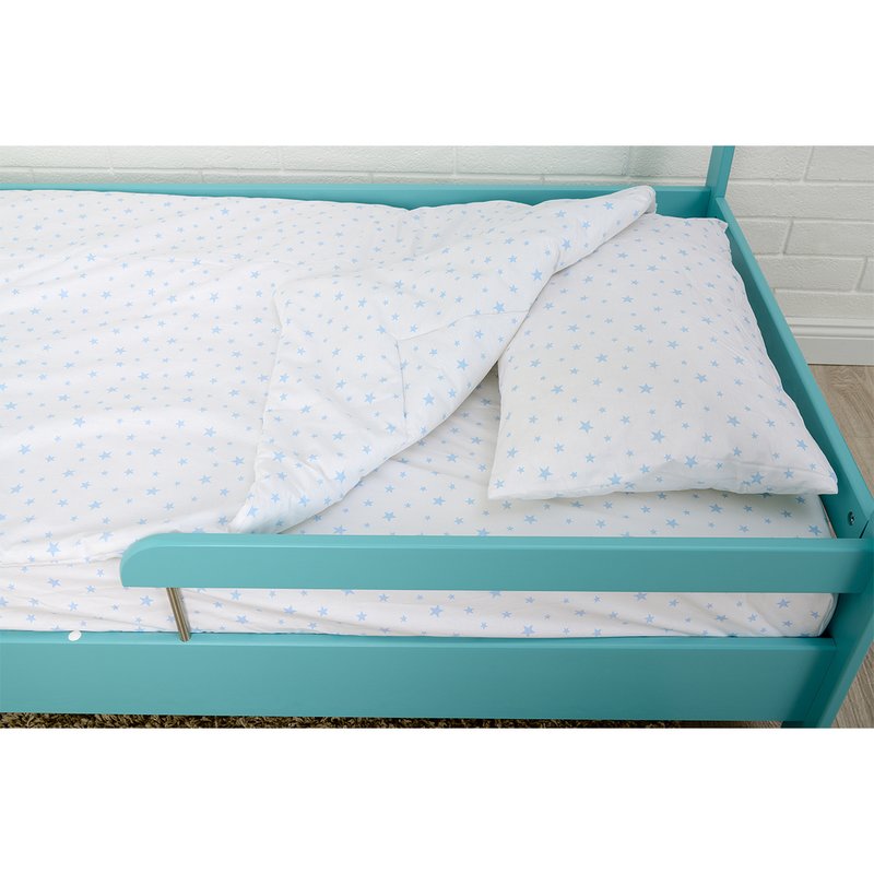 BabyNeeds - Patut din lemn Casuta 160x80 cm, Mint + Saltea 15 cm image 11