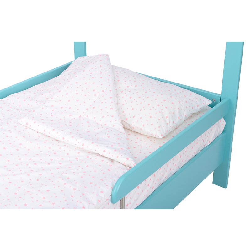 BabyNeeds - Patut din lemn Casuta 160x80 cm, Mint + Saltea 15 cm image 14