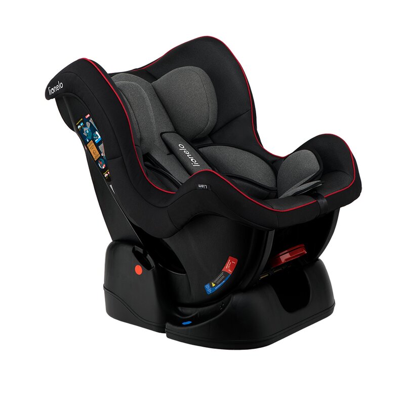 Lionelo - Scaun auto Liam Sporty Spatar reglabil, Pozitie de somn, 0-18 Kg, Negru