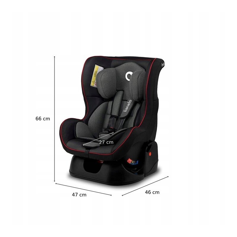 Lionelo - Scaun auto Liam Sporty Spatar reglabil, Pozitie de somn, 0-18 Kg, Negru image 2